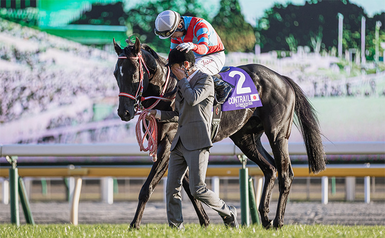 第41回ジャパンカップを制したコントレイルは天皇賞・秋からの4歳馬、鞍上は福永祐一騎手(撮影：下野雄規)