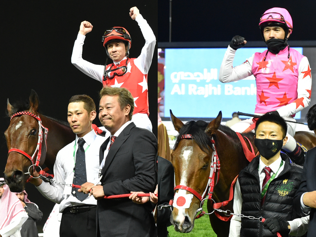 第1回優勝馬フルフラット(左)、第2回優勝馬ピンクカメハメハ(右)(c)netkeiba.com