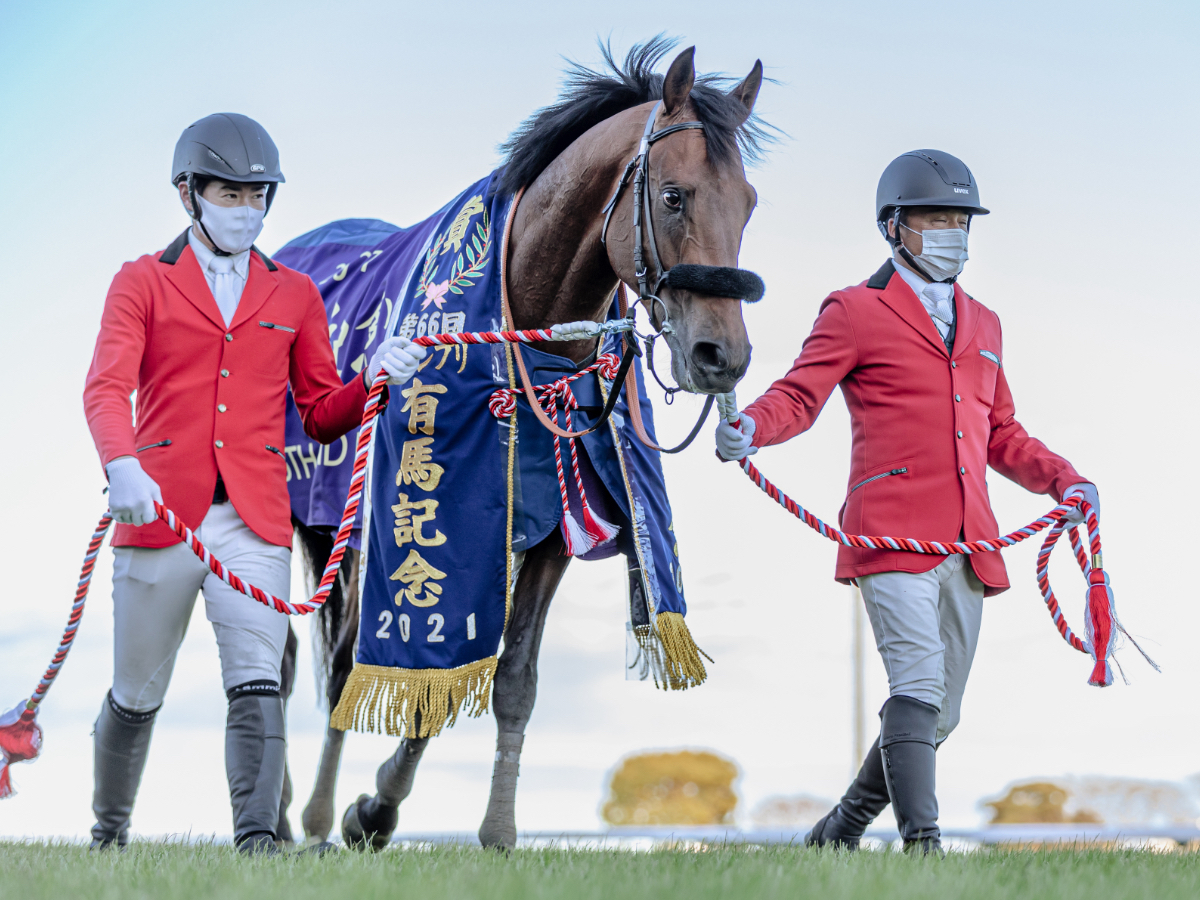 2021年有馬記念制覇時のエフフォーリア(撮影：下野雄規)