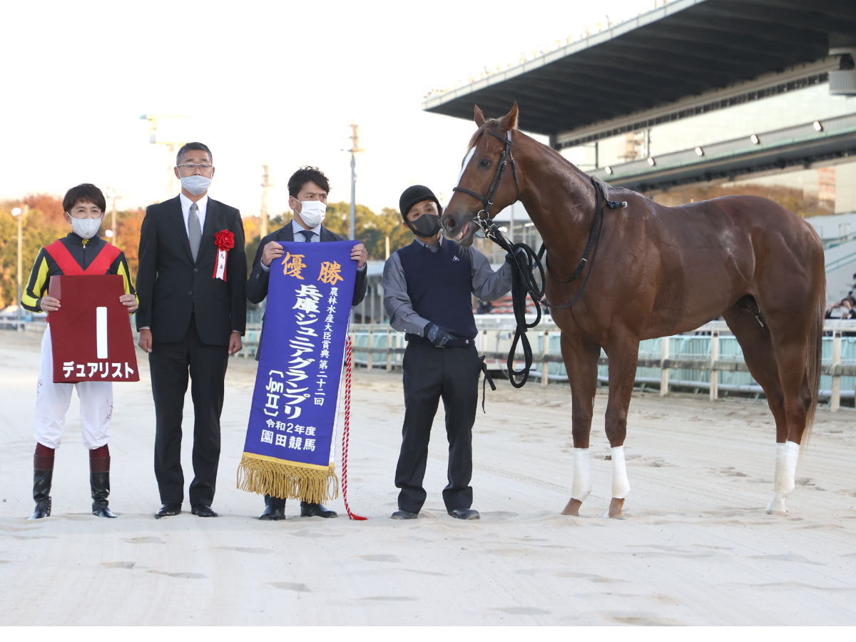 福永祐一調教師が騎手時代にコンビを組み重賞制覇を果たしたデュアリスト(撮影：稲葉訓也)