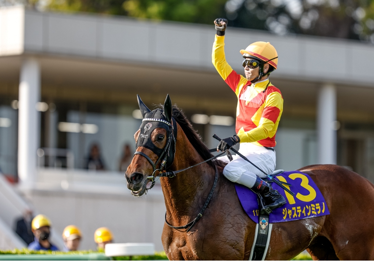 無敗の皐月賞馬となったジャスティンミラノ(撮影：下野雄規)