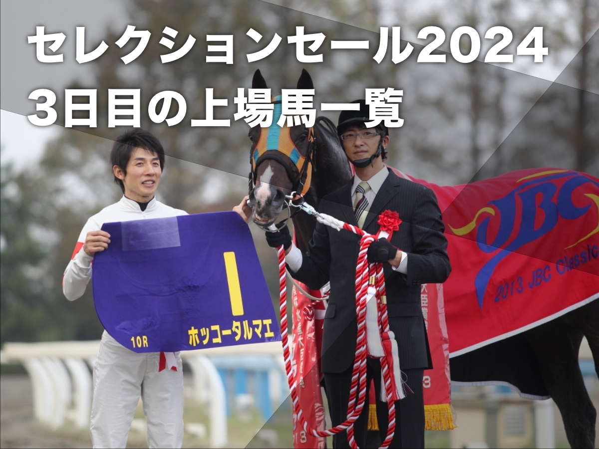 【セレクションセール2024】3日目の上場馬180頭一覧・落札価格・落札者・ライブ映像・馬名・父名・母父名・販売者など最新情報