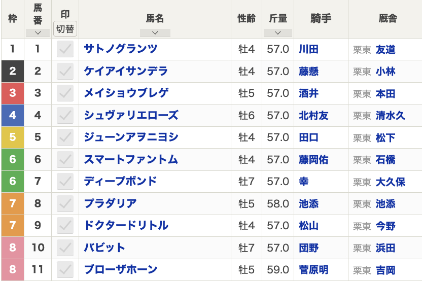 【京都大賞典2024枠順発表】全11頭 宝塚記念馬ブローザホーン大外8枠11番・サトノグランツ1枠1番など最新情報【10月6日(日)15時35分】