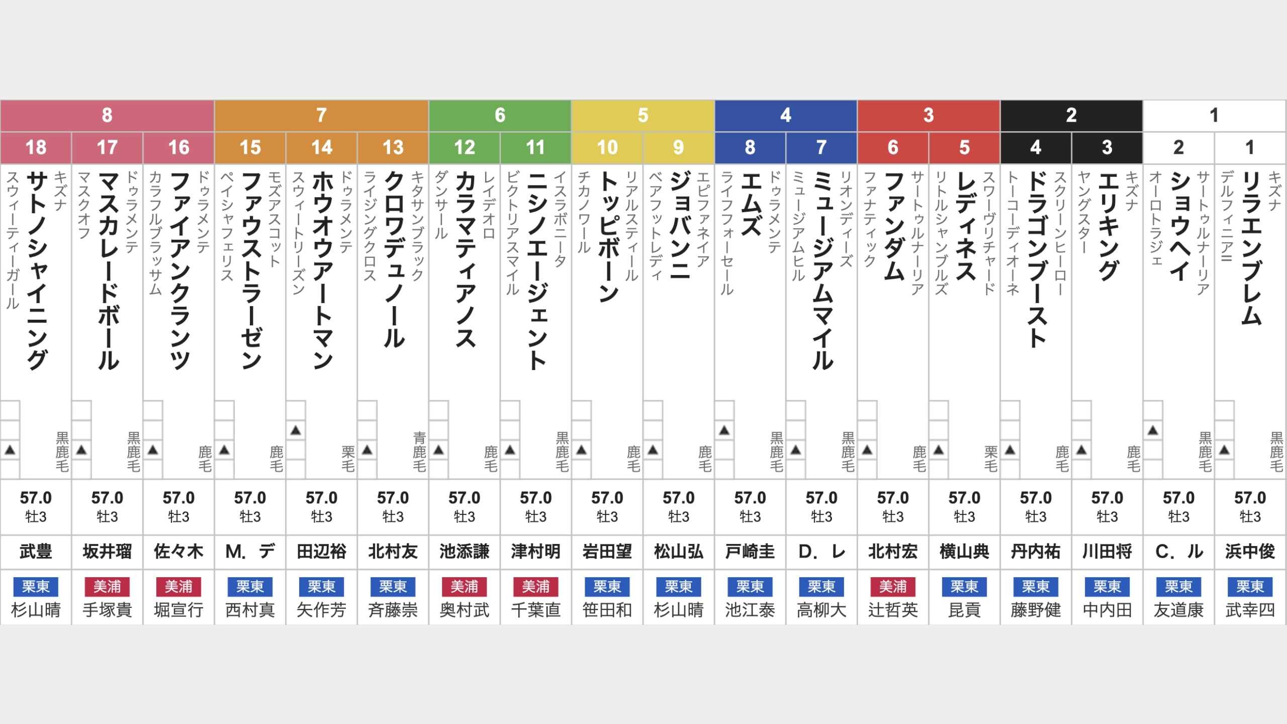 【日本ダービー2025枠順発表】全18頭 武豊サトノシャイニング大外8枠18番・ミュージアムマイル4枠7番・クロワデュノール7枠13番など最新情報【6月1日(日)15時40分】