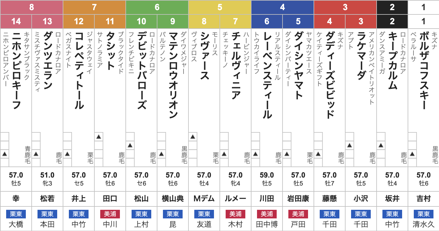 【しらさぎステークス2025枠順発表】全14頭 二冠牝馬チェルヴィニア5枠7番・ヴィブロスの仔シヴァース5枠8番など最新情報【6月22日(日)15時35分】