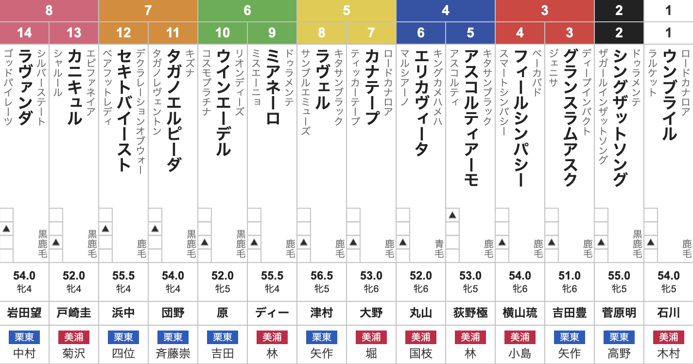 【府中牝馬ステークス2025枠順発表】全14頭 セキトバイースト7枠12番・カニキュル8枠13番・ウンブライル1枠1番など最新情報【6月22日(日)15時45分】